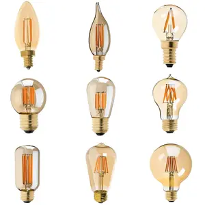 Bombilla LED E27, 220V, 240V, luz de filamento LED E14, 2W, 4W, 6W, 8W, luz de vela Edison