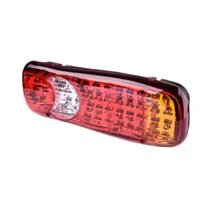 Комбинированный задний фонарь для прицепа E-Mark, 12 В, 24 В, янтарно-красный, 46 светодиодов