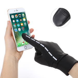 Custom logo Reflective Stripe Running Bike Riding <strong>Touchscreen</strong> Men Winter <strong>Gloves</strong> - Product Image 3