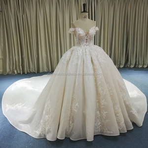 Popolare di colore dell'<span class=keywords><strong>oro</strong></span> del merletto francese con Splendido Arabia Saudita abito <span class=keywords><strong>da</strong></span> <span class=keywords><strong>sposa</strong></span> 2020 - Product Image 3