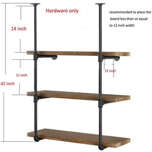 Support d'<span class=keywords><strong>étagère</strong></span> en fer pour la maison, la cuisine, la salle de bain, les bijoux, la nourriture, vintage, noir, 42 pouces de hauteur, 12 pouces de profondeur - Product Image 2