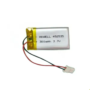 452535 Lipo 배터리 3.7V 300mAh 충전식 리튬 폴리머 배터리 203558/ 303040/382338/392826/402040/402533/442040/492530