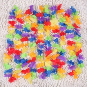 V-1076 fiori artificiali per capelli collana hawaiana arcobaleno colore ghirlanda fiori artificiali Luau Leis per la decorazione - Product Image 6