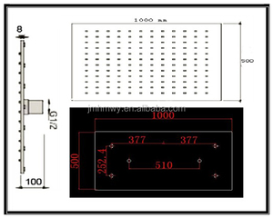 De luxe conception 20X40 pouces haut débit facile propre en acier inoxydable pommeau de douche plafond monté - Product Image 5