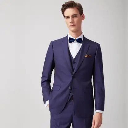 High grade Wholesale Office Formal Dresses Royal Blue Coat Pant 3 Piece Slim Fit Suits for Men OEM