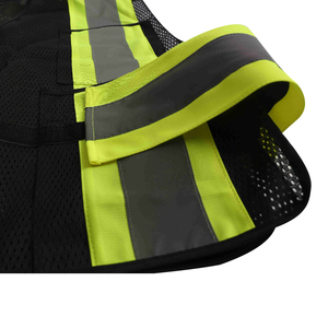 Schwarz Serie ANSI Class2 Zurück Kreuz Sicherheit Weste Stoff Hallo Nämlich Sicherheit Weste - Product Image 3