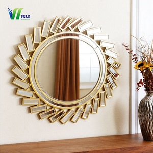 Moderna casa de lujo de baño de <span class=keywords><strong>oro</strong></span> antiguo <span class=keywords><strong>espejo</strong></span> de pared redondo - Product Image 1