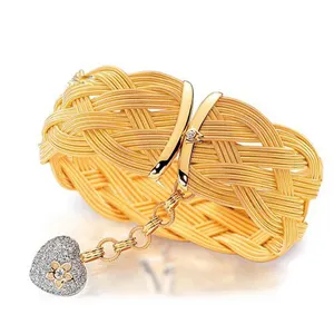 Pulseira havaiana 999 10k 18k, bracelete de ouro real para mulheres com peso italiano 14k