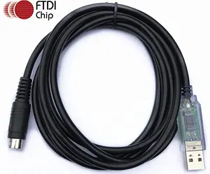 FTDI USB CT-62 kedi programlama kablosu Yaesu FT-100, FT-817, FT-857, FT-897 telsiz, LED veri ışıkları, Mini DIN 8 (şeffaf)