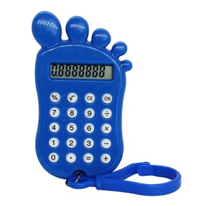 Charming Fancy Kid's Promotional Gift Electronic Digital Mini Pocket Foot Shape Keychain Calculator