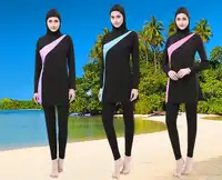 Aangepaste Logo Islamitische Badmode Voor Vrouwen Afdrukken Moslim Zwemmen Wear Voor Lady