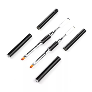 Doble cabeza profesional 2 in1 metal espátula herramienta del dedo para polygel <span class=keywords><strong>arte</strong></span> de uñas cepillo - Product Image 1