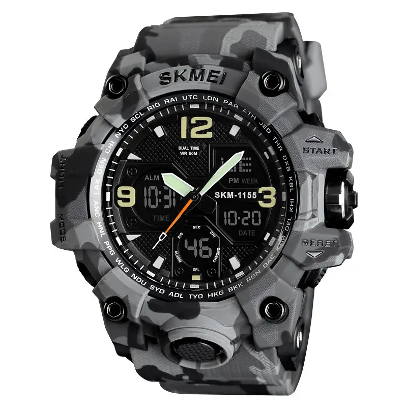 hot selling SKMEI 1155B dual time sport watch analog digital watches for men