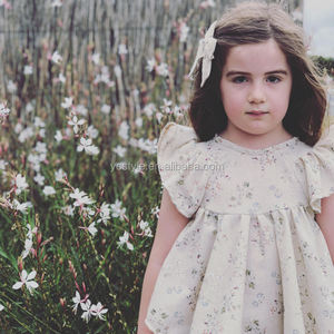Abito Vintage per Bambine in Misto Lino e Cotone Naturale con Stampa Floreale Vestito da Principessa per <span class=keywords><strong>Abbigliamento</strong></span> Bambine - Product Image 5