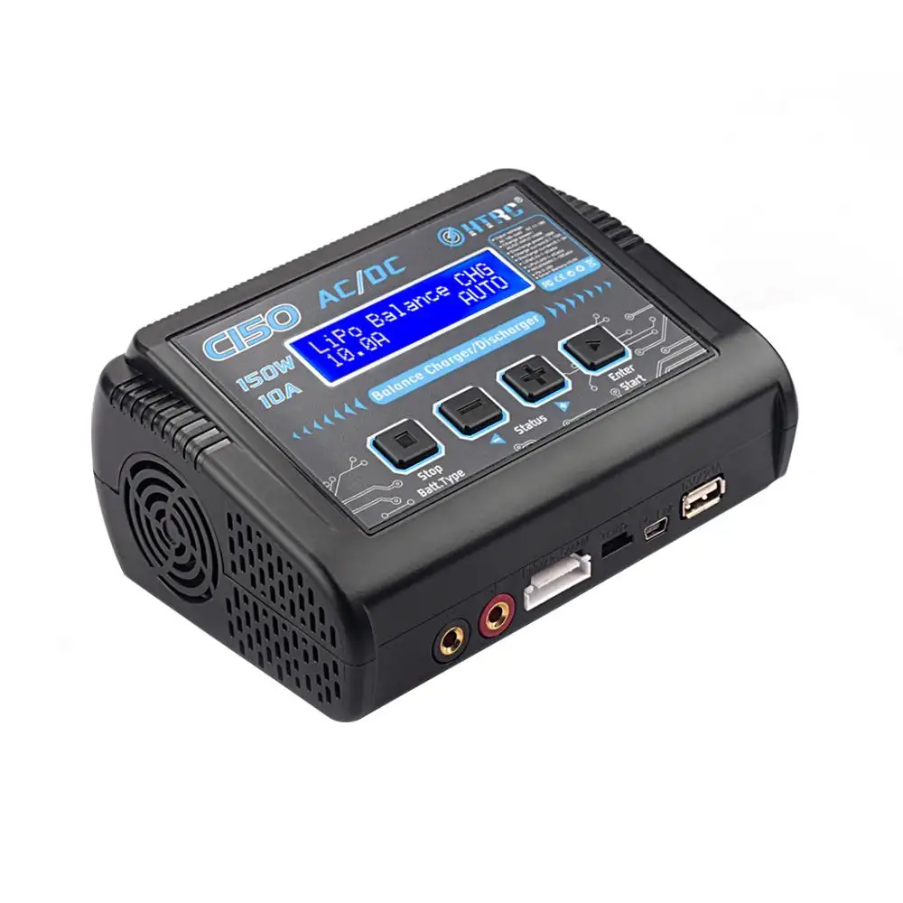 New Arrivals 2020 HTRC C150 150W 10A RC Balance Charger for LiPo LiFe Li-ion LiHV NiCd NiMh Pb Smart Batteries.