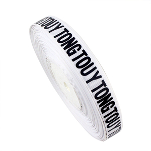 <span class=keywords><strong>2</strong></span>,5 cm marca de cinta logotipo personalizado 1 pulgadas blanco tejer grogrén (ligamento tafetán cinta con letras negras - Product Image 2