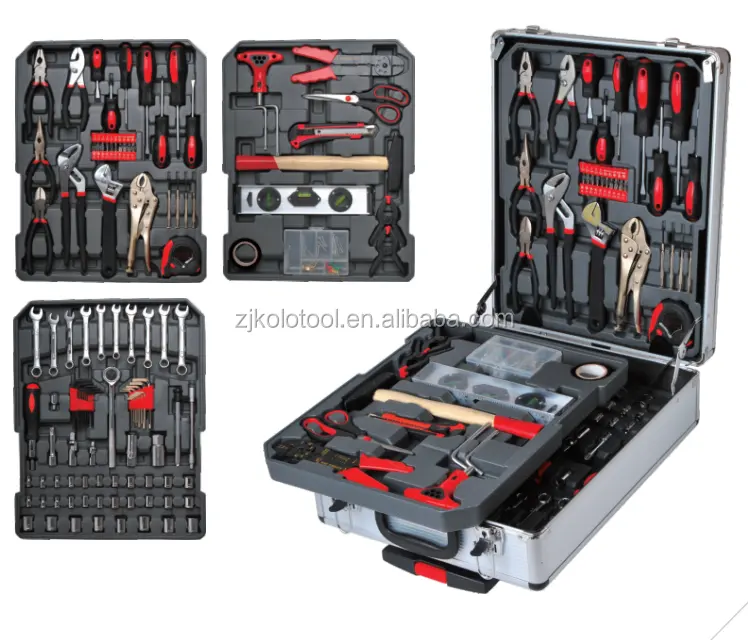 Fornitura di fabbrica rosso e nero 16KG 187 pezzi cassetta degli attrezzi cassetta degli attrezzi strumento kraft (strumento manuale; set di attrezzi; set di attrezzi)