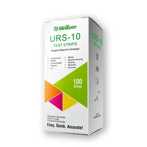 Tiras de prueba de reactivo de urinálisis, 10 parámetros, 100 tiras, orina reactiva