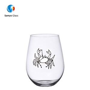 Clear Constellation eggshell <span class=keywords><strong>egg</strong></span>'s juice glass cup milk squarewave glass with handle - Product Image 6
