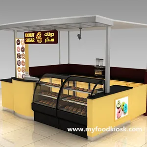 Donut Hiển Thị Tủ Thực Phẩm Kiosk Trong Thiết Kế Thức Ăn Nhanh Showcase Để Bán