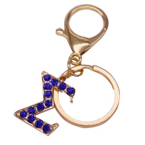 Mode femmes sac clé décorer métal <span class=keywords><strong>Alphabet</strong></span> grec lettre sororité Sigma pendentif avec homard - Product Image 1