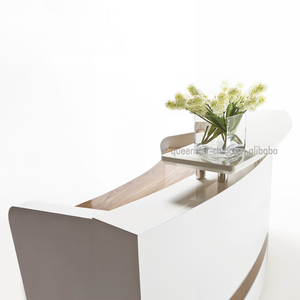 QS-RC08 Modern Reception Front <strong>Desk</strong> for Hotel <strong>High</strong> Quality <strong>White</strong> <strong>High</strong> <strong>Gloss</strong> Eco-Friendly Durable Information <strong>Desk</strong> Counter <strong>Desk</strong> - Product Image 5