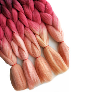 Rambut Sintetis Pervado 24 inci, Rambut Kepang Ombre, Ekstensi Rambut Crochet Pirang Pink Biru Abu-abu, Kepang Jumbo, Rambut Banyak - Product Image 5