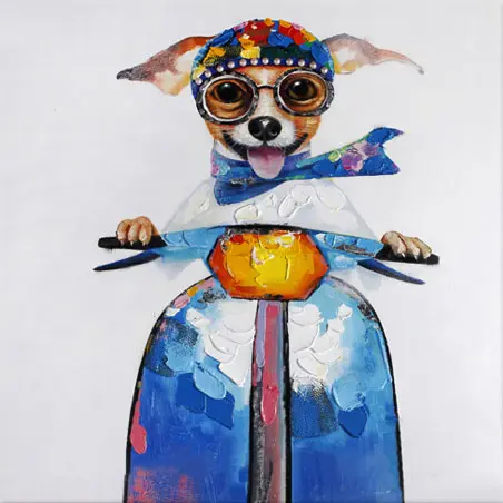 Pop art cane colorato animale della tela di canapa pittura a olio per soggiorno di casa hotel cafe commerciale moderna Decorazione Della Parete di arte