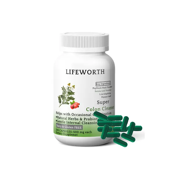 Lifeworth colon nettoyer bio herbes en gros perte de poids pilules capsule