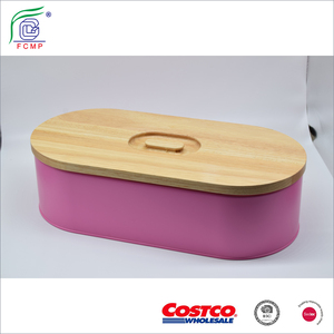 Fiber De bambou Moyen Boîtes À Pain <span class=keywords><strong>pour</strong></span> Comptoir De Cuisine De Stockage avec <span class=keywords><strong>Couvercle</strong></span> Planche à Découper - Product Image 3