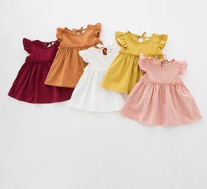 19 estate new girl fly manica della camicia della bambola del bambino vita shrink senza maniche <span class=keywords><strong>a</strong></span> pieghe della camicia in puro cotone <span class=keywords><strong>abbigliamento</strong></span> per bambini - Product Image 1