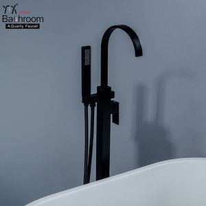 <span class=keywords><strong>Noir</strong></span> <span class=keywords><strong>mat</strong></span> Plancher debout <span class=keywords><strong>baignoire</strong></span> en cuivre ensemble de <span class=keywords><strong>robinet</strong></span> de douche - Product Image 3