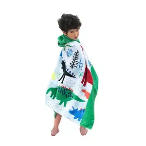 Toddler Hooded Beach Bath Towel Soft Swim Pool Coverup Poncho Cape For Kids Children