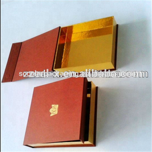 Boîte De Fabrication Or Et <span class=keywords><strong>Brun</strong></span> Livre Forme Boîte D'emballage De Cadeau De Noël - Product Image 3