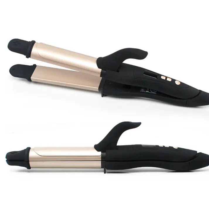 Gold Ceramic Hair Straightener and Curler Iron Hair salon equipment