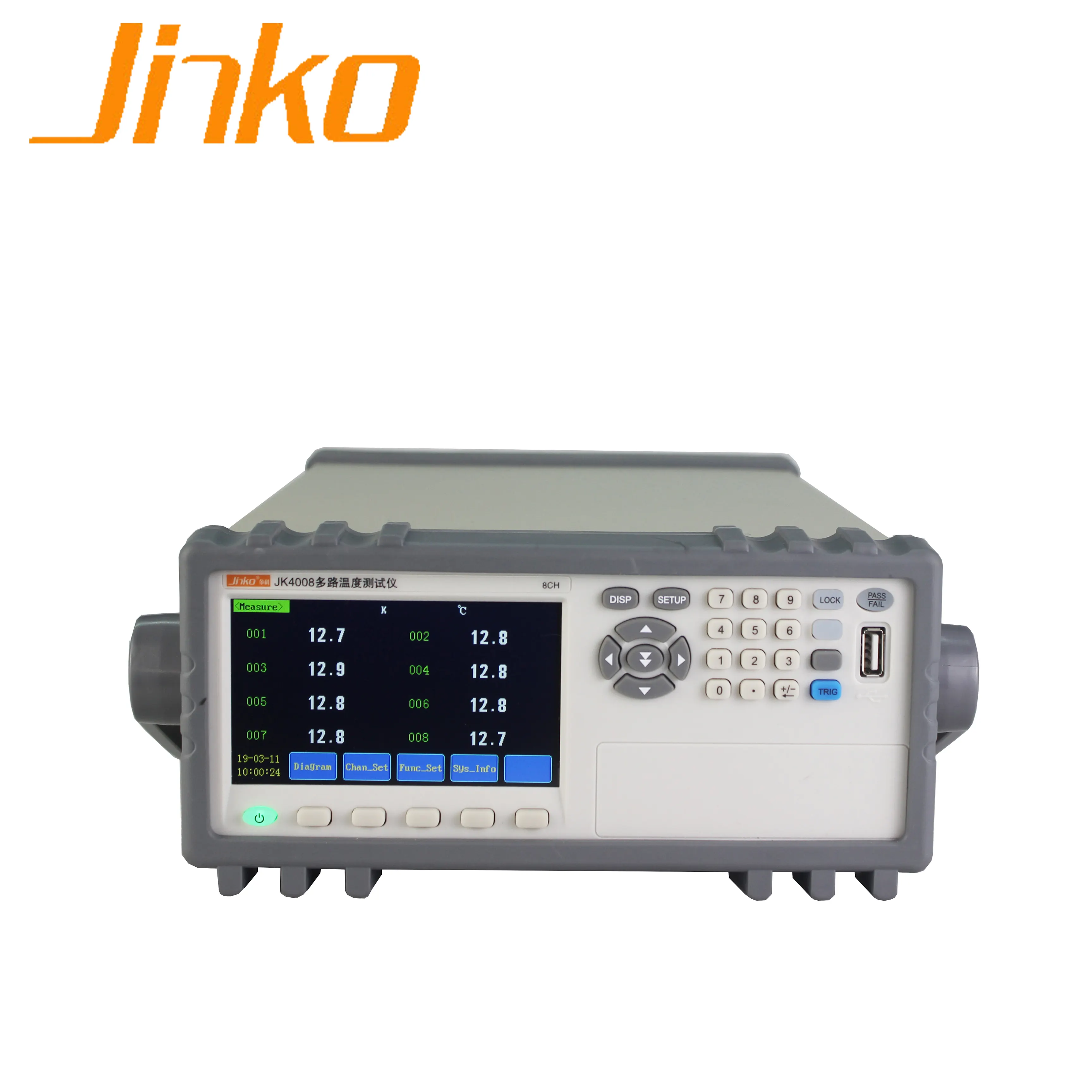 Jinko温度計温度データロガーJK4008マルチチャンネル温度データレコーダー8チャンネル温度テスター