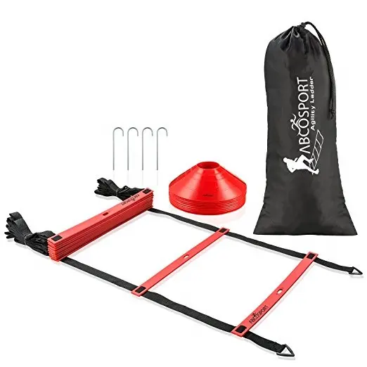 Venta al por mayor escalera de agilidad y juego de entrenamiento de obstáculos con bolsa de transporte-práctica de ejercicios de entrenamiento de velocidad para fútbol, fútbol