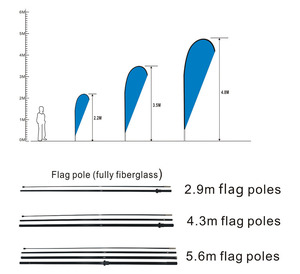 Drapeau publicitaire extérieur, drapeau de <span class=keywords><strong>plage</strong></span>, drapeau en forme de larme, drapeau plume - Product Image 4