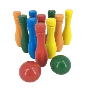 wooden bowling set for kids indoor and outdoor game,Lawn Bowling Game Skittle Ball