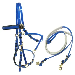 Resistente al freddo stile occidentale in PVC cavallo Headstall <span class=keywords><strong>per</strong></span> le corse di <span class=keywords><strong>cavalli</strong></span> e la sella inglese presenta un Design in pelle con cavezza - Product Image 1