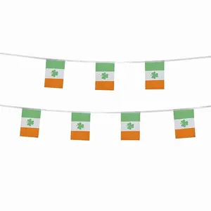 Free sample Irish flag 100% polyester fabric country bunting string flags