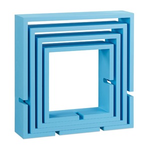 MDF barato cuadrado azul bordes flotante de madera estante de pared - Product Image 4