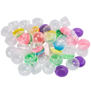 BX651 Capsules vides en plastique givré de gland de 2 pouces, couvercles colorés et fonds transparents, Pack de jouets, distributeur automatique