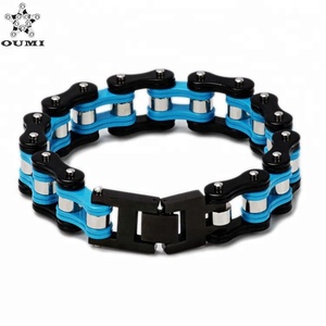 <span class=keywords><strong>Moto</strong></span> Chaîne Bracelets Colorés <span class=keywords><strong>Sportif</strong></span> Punk Titane acier Biker Main Chaîne bracelet pour les femmes - Product Image 4