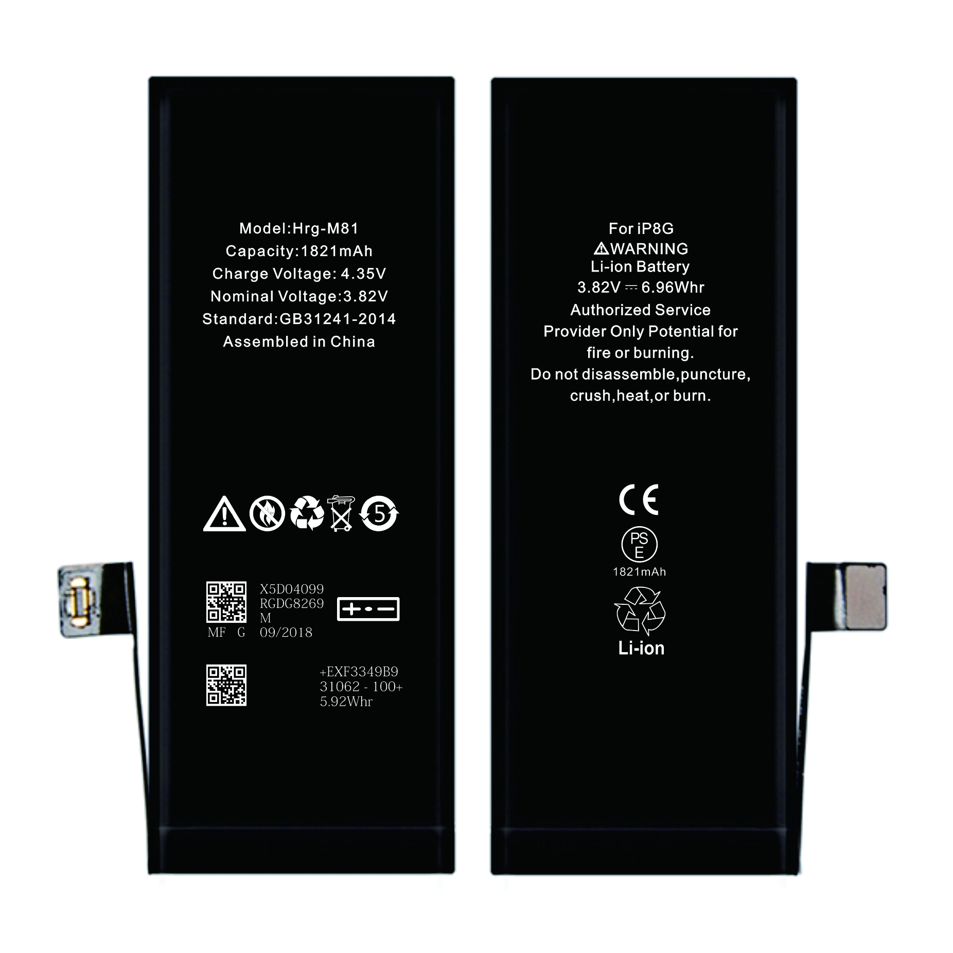 OEM Factory Phone battery original replacement for phone 8 battery 1821mAh 3.82V