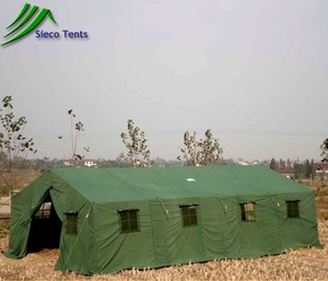 Bán buôn ngoài trời mùa đông cắm trại lều với khung thép và vải màu xanh lá cây hai phòng ngủ cấu trúc - Product Image 3