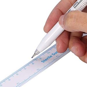 Bedah Tip Spidol Kulit Marker <span class=keywords><strong>Pen</strong></span> Tato <span class=keywords><strong>Double</strong></span> Berakhir Ungu Tinta Pena dengan Penggaris