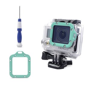 Pour <span class=keywords><strong>GoPro</strong></span> <span class=keywords><strong>GoPro</strong></span> <span class=keywords><strong>Hero</strong></span> 3 Vert En Aluminium En Métal BAGUE D'objectif Monture + Tournevis - Product Image 2
