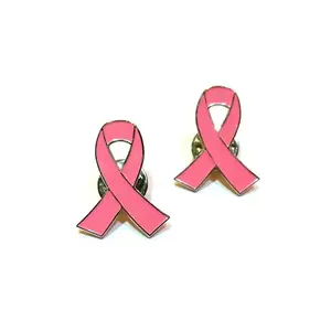 Pin Kesadaran Kanker Pita Pink Enamel Kustom