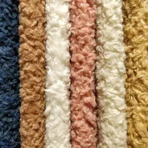 Nuevo y colorido suave peludo berber Fleece lana poliéster mezclado tela para mujer abrigo